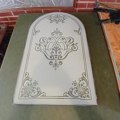 Arched Glass Decorative Panel – 38" x 23" x 1.25"