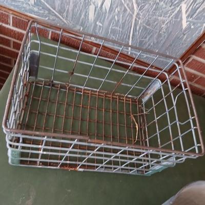 Vintage Industrial Basket & Galvanized Coal Scuttle Lot