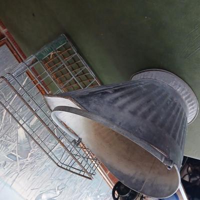 Vintage Industrial Basket & Galvanized Coal Scuttle Lot