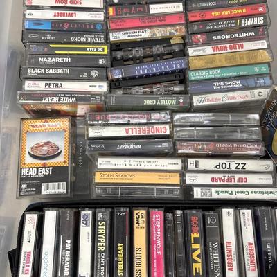 Vintage 70s and 80s cassettes plus tote