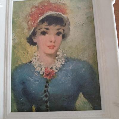 Vintage Figurines & Framed Portrait Lot – 6-Piece Collection