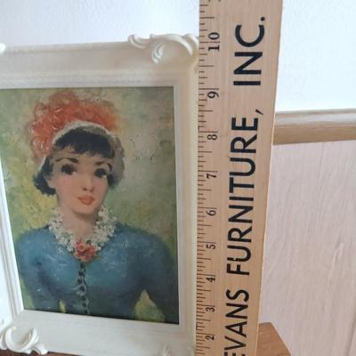 Vintage Figurines & Framed Portrait Lot – 6-Piece Collection
