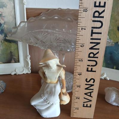 Vintage Figurines & Framed Portrait Lot – 6-Piece Collection