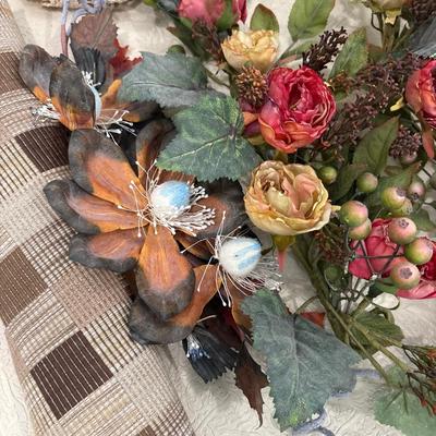 Crocheted doilies, floral and decor