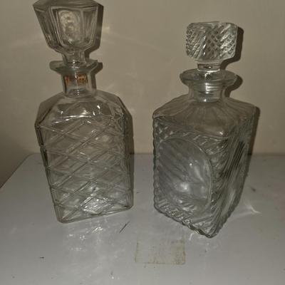 Pair of cut glass decanters