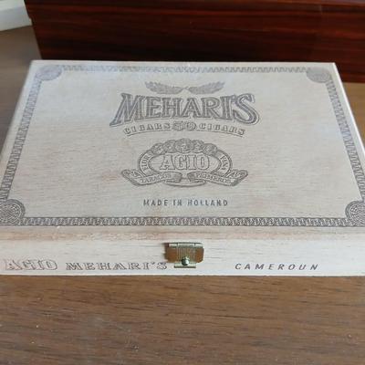Vintage Decor Lot – Clocks, Cigar Box, English Leather Gift Set wooden box & More
