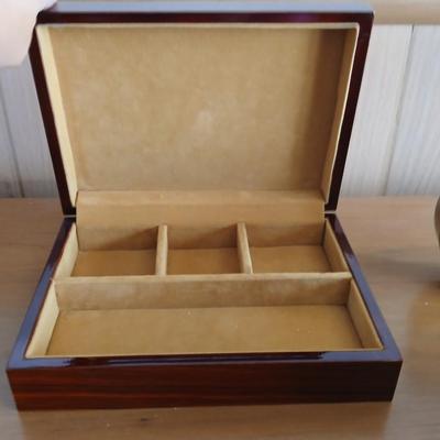 Vintage Decor Lot – Clocks, Cigar Box, English Leather Gift Set wooden box & More