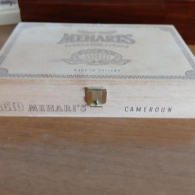 Vintage Decor Lot – Clocks, Cigar Box, English Leather Gift Set wooden box & More