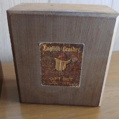 Vintage Decor Lot – Clocks, Cigar Box, English Leather Gift Set wooden box & More