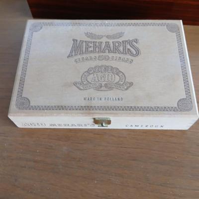Vintage Decor Lot – Clocks, Cigar Box, English Leather Gift Set wooden box & More