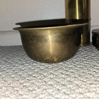 Lot of Vintage Ashtrays & Brass Smoker's Set