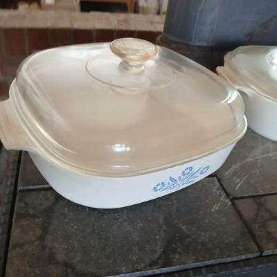 Vintage CorningWare Blue Cornflower Casserole Dish Set – 3 Pieces with Lids