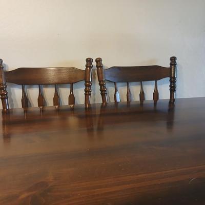 Solid Wood Dining Table with 8 Matching Spindle-Back Chairs and two leaves