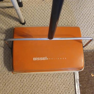 Vintage Bissell Sweeper & Folding Step Stool Lot