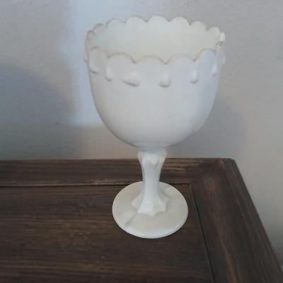 Mixed Lot of Decorative Vintage and Art Glass - FireKing large milk glass dish