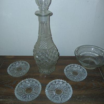Mixed Lot of Decorative Vintage and Art Glass - FireKing large milk glass dish
