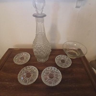 Mixed Lot of Decorative Vintage and Art Glass - FireKing large milk glass dish