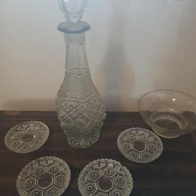 Mixed Lot of Decorative Vintage and Art Glass - FireKing large milk glass dish