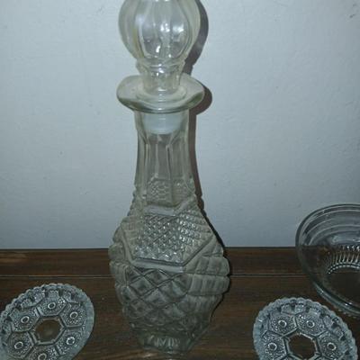 Mixed Lot of Decorative Vintage and Art Glass - FireKing large milk glass dish