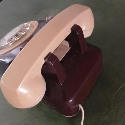 Phones off the hook! Rare two-tone Vintage Rotary Dial Telephone & Kodak 310 Everflash Camera