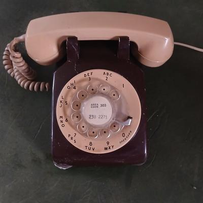 Phones off the hook! Rare two-tone Vintage Rotary Dial Telephone & Kodak 310 Everflash Camera