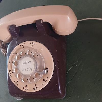 Phones off the hook! Rare two-tone Vintage Rotary Dial Telephone & Kodak 310 Everflash Camera
