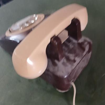 Phones off the hook! Rare two-tone Vintage Rotary Dial Telephone & Kodak 310 Everflash Camera