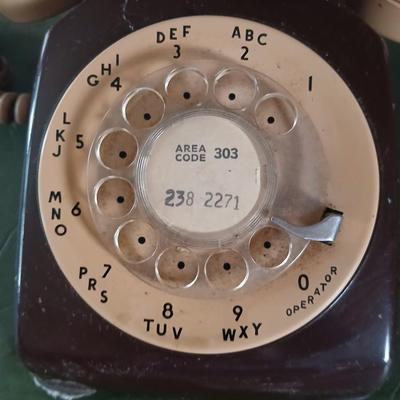 Phones off the hook! Rare two-tone Vintage Rotary Dial Telephone & Kodak 310 Everflash Camera