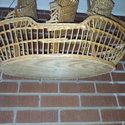Large Handcrafted Wicker Ship Decor