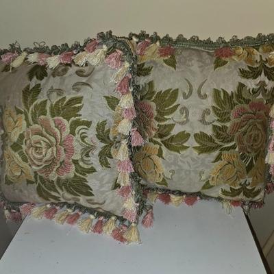 Pair of floral throw pillows