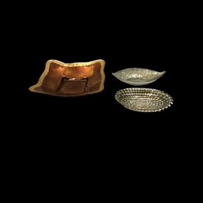Set of 3 Decorative Glass Dishes