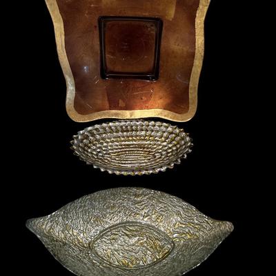 Set of 3 Decorative Glass Dishes
