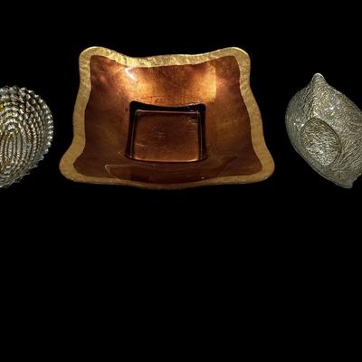 Set of 3 Decorative Glass Dishes