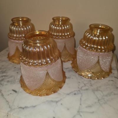 Peach glass light shades