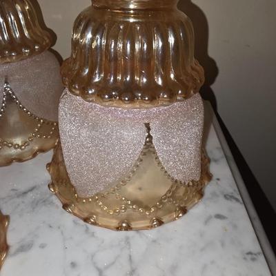 Peach glass light shades