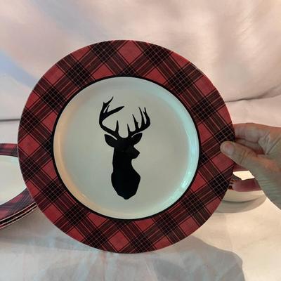 Royal Stafford Tartan Stag Dinnerware Set for Four (PB-RG)