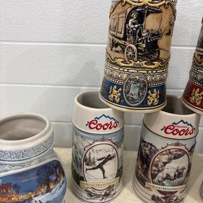 11 Coors steins