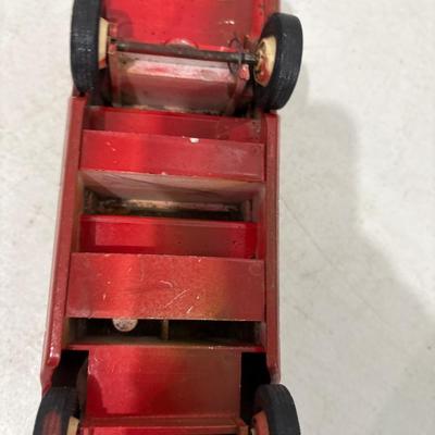 Toy car, marbles, and marble elephant