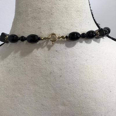 Very nice black glass beaded necklace