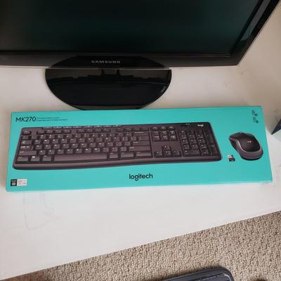 Samsung 21" TV, Two Logitech Keyboards/Mouse and Rolling Storage (BR3-KD)