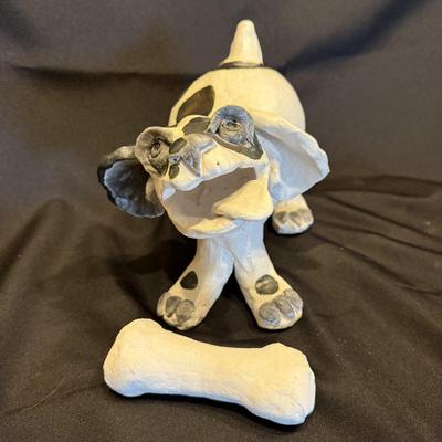 A Dog and His Bone Sculpture by Aletha Rector (LE-BM)