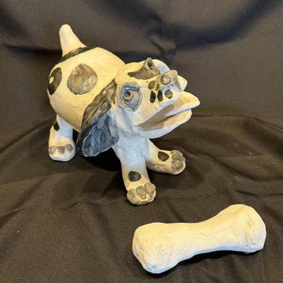 A Dog and His Bone Sculpture by Aletha Rector (LE-BM)