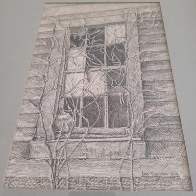 Gary Simmons Original Pen on Paper Wall Art (BR2-EL)