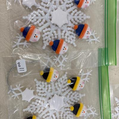 Tote of snowflake, ornaments, handmade