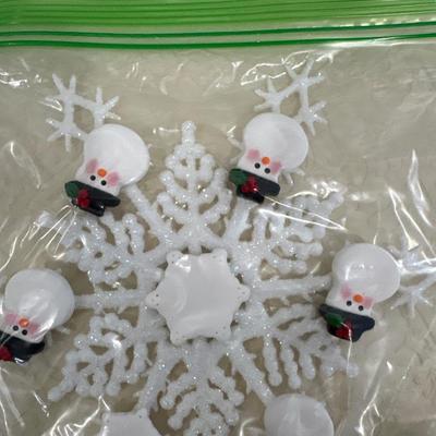 Tote of snowflake, ornaments, handmade