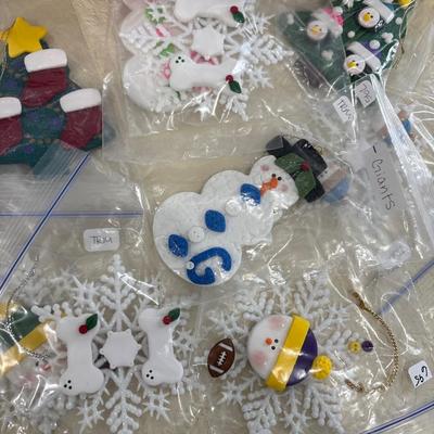 Tote of snowflake, ornaments, handmade