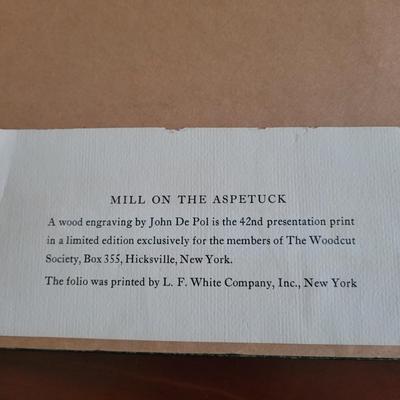 John De Pol "Mill on the Apetuck" Pencil Signed Wall Art (BR2-EL)