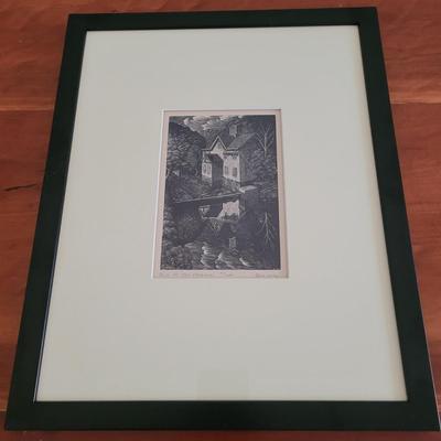 John De Pol "Mill on the Apetuck" Pencil Signed Wall Art (BR2-EL)