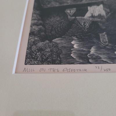 John De Pol "Mill on the Apetuck" Pencil Signed Wall Art (BR2-EL)