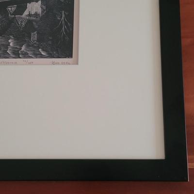 John De Pol "Mill on the Apetuck" Pencil Signed Wall Art (BR2-EL)